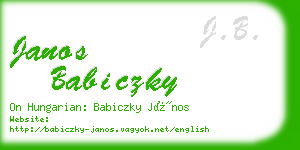 janos babiczky business card